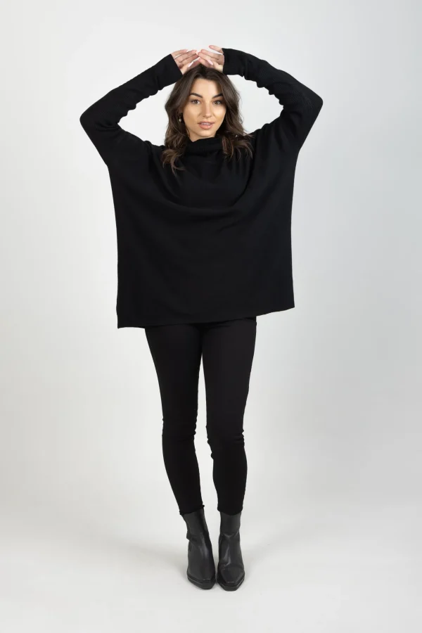Sweaters & Knitwear-ISLE OF MINE HORIZON RELAXED JUMPER ONYX