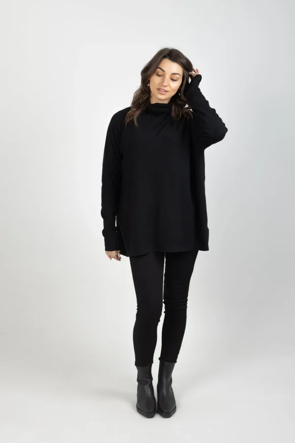 Sweaters & Knitwear-ISLE OF MINE HORIZON RELAXED JUMPER ONYX