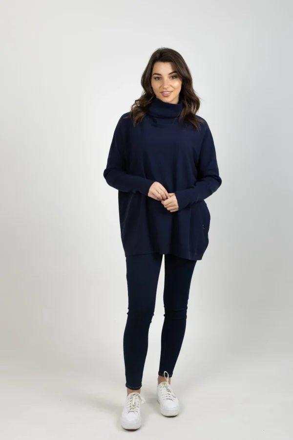 Sweaters & Knitwear-ISLE OF MINE HORIZON RELAXED JUMPER NAVY
