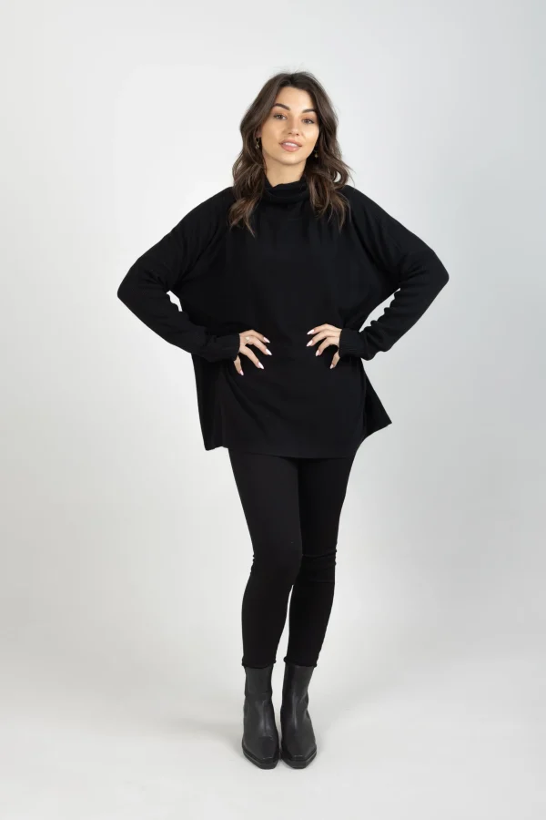 Sweaters & Knitwear-ISLE OF MINE HORIZON RELAXED JUMPER ONYX
