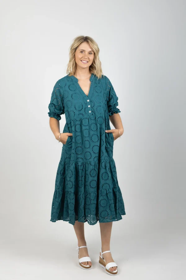 Dresses-ISLE OF MINE PARTERRE MAXI TEAL