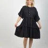 Dresses-ISLE OF MINE STAPLE TIE DRESS BLACK