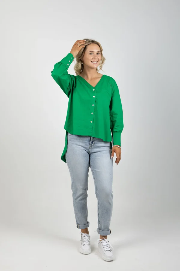 Shirts & Tops-ISLE OF MINE VENUS LINEN BLOUSE MEADOW
