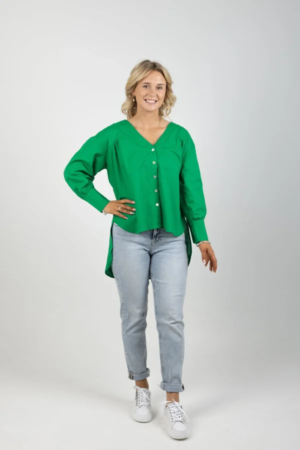 Shirts & Tops-ISLE OF MINE VENUS LINEN BLOUSE MEADOW