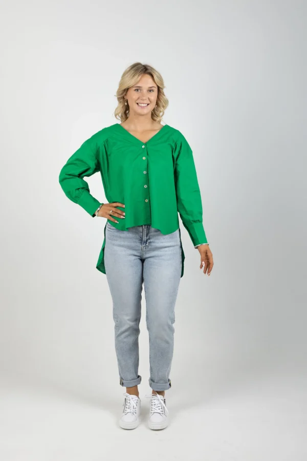 Shirts & Tops-ISLE OF MINE VENUS LINEN BLOUSE MEADOW