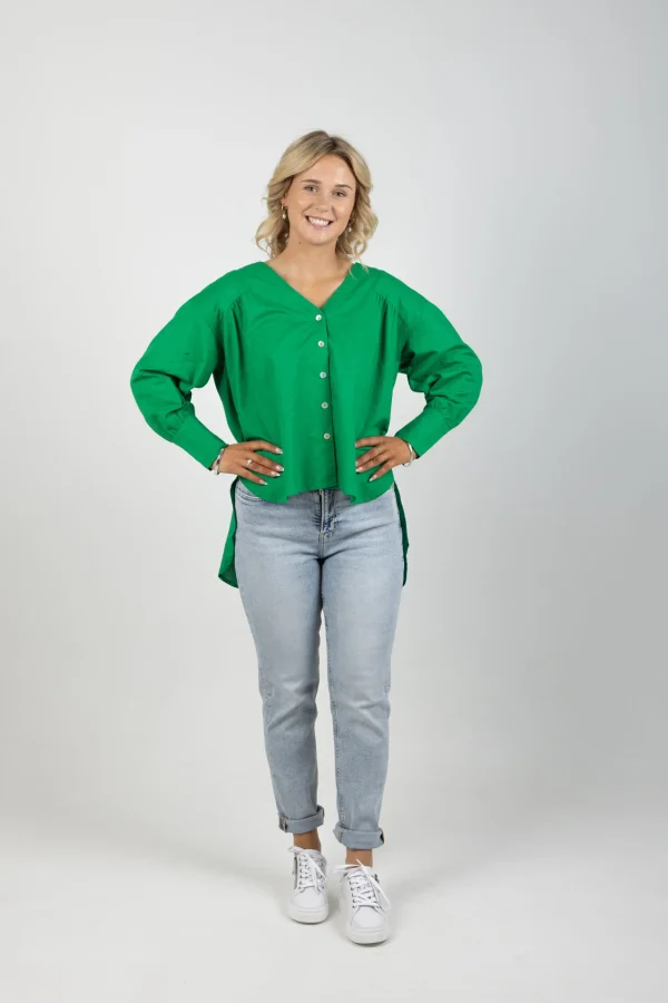 Shirts & Tops-ISLE OF MINE VENUS LINEN BLOUSE MEADOW