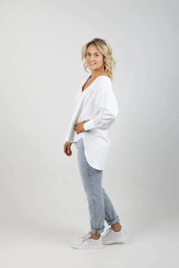 Shirts & Tops-ISLE OF MINE VENUS LINEN BLOUSE CANVAS