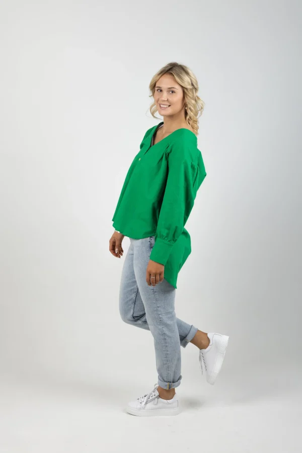 Shirts & Tops-ISLE OF MINE VENUS LINEN BLOUSE MEADOW