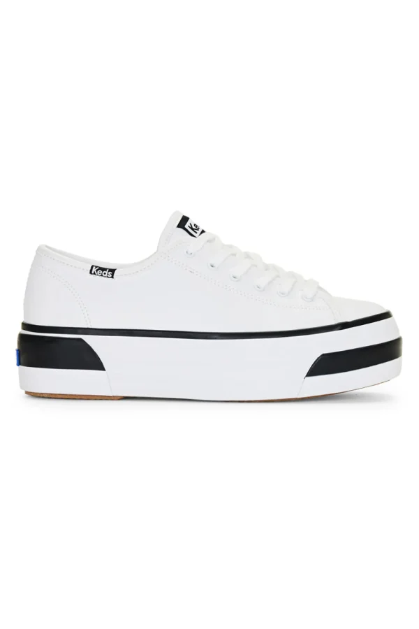 Footwear-KEDS TRIPLE UP BUMPER WHITE LEATHER