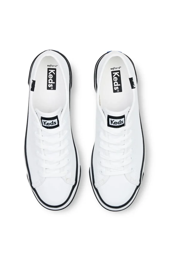 Footwear-KEDS TRIPLE UP BUMPER WHITE LEATHER
