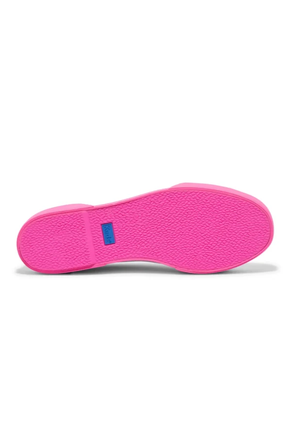 Footwear-KEDS TRIPLE UP LEATHER BUMPER FOX STRIPE WHITE/PINK