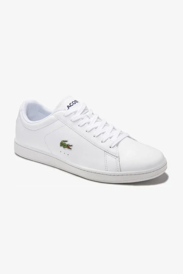 Footwear-LACOSTE MENS CARNABY EVO SNEAKER - WHT/WHT LEATHER