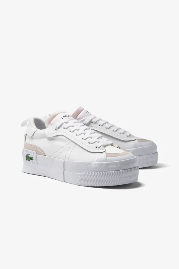 Footwear-LACOSTE WOMENS L004 PLATFORM - WHITE