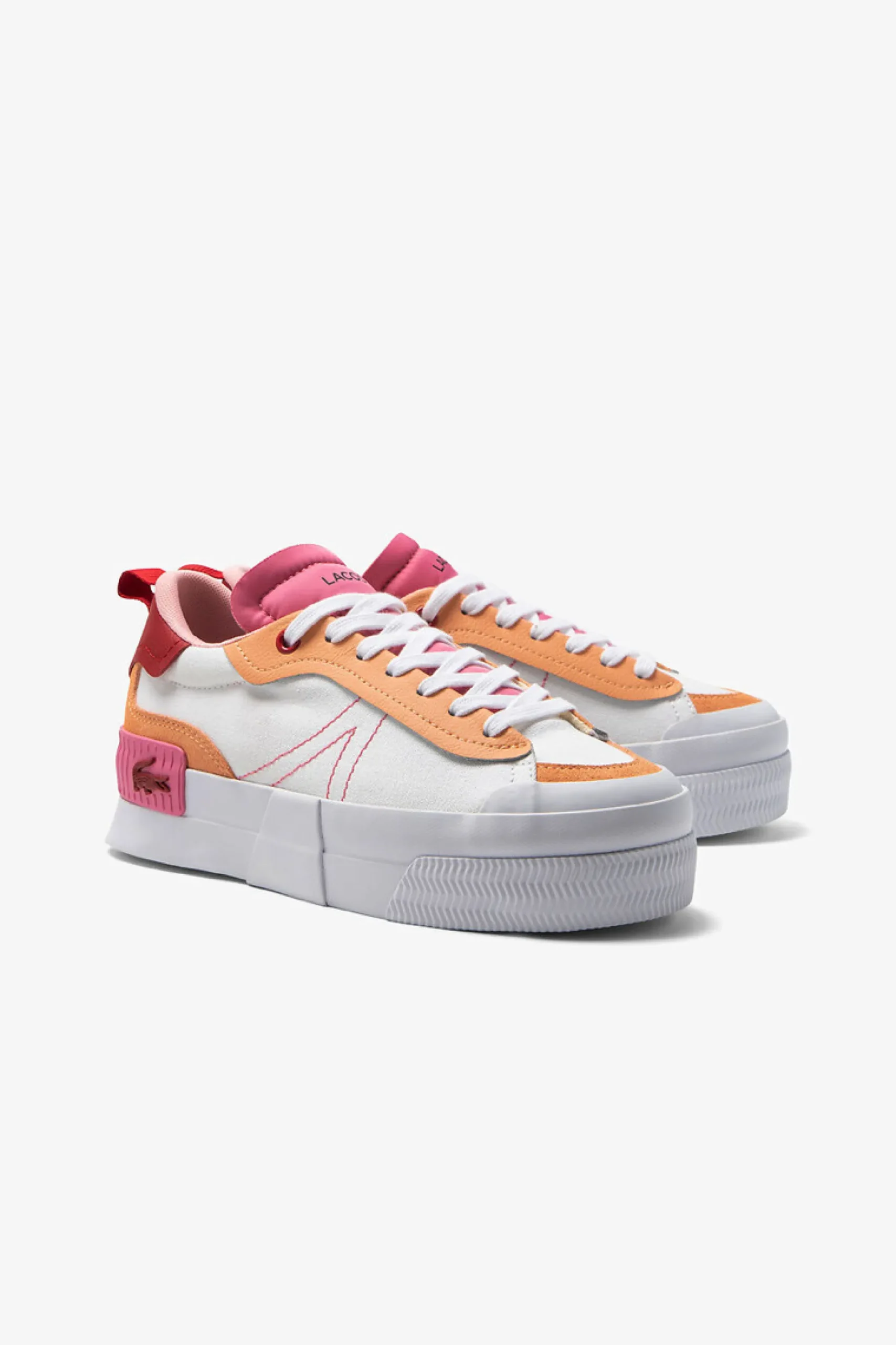 lacoste_womens_l_platform_1.webp Footwear-LACOSTE WOMENS L004 PLATFORM - PINK/ORANGE