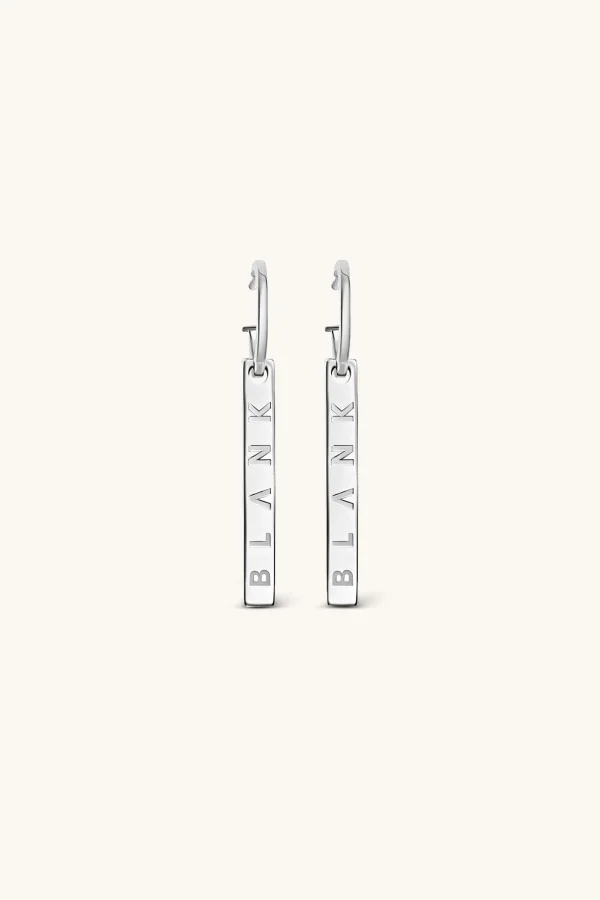 925 Sterling Silver | Jewellery-BLANK SPACE. LOGO HOOP EARRINGS
