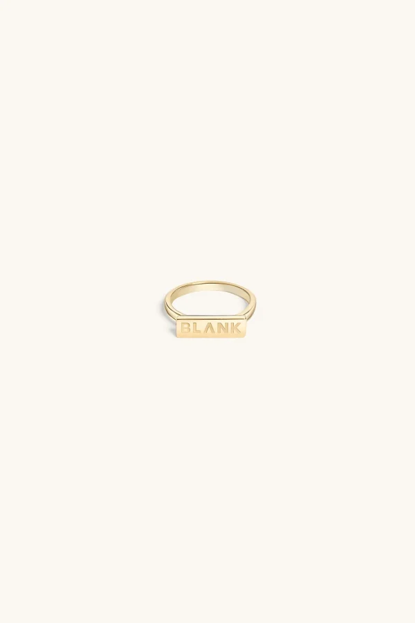 18Kt Gold Plated | Jewellery-BLANK SPACE. LOGO STACKER RING 18KT GOLD