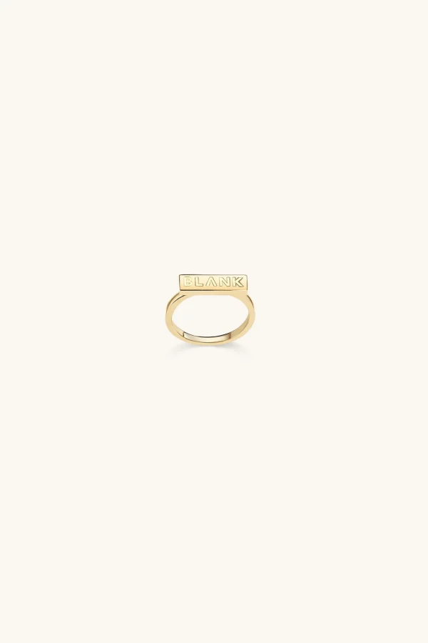 18Kt Gold Plated | Jewellery-BLANK SPACE. LOGO STACKER RING 18KT GOLD