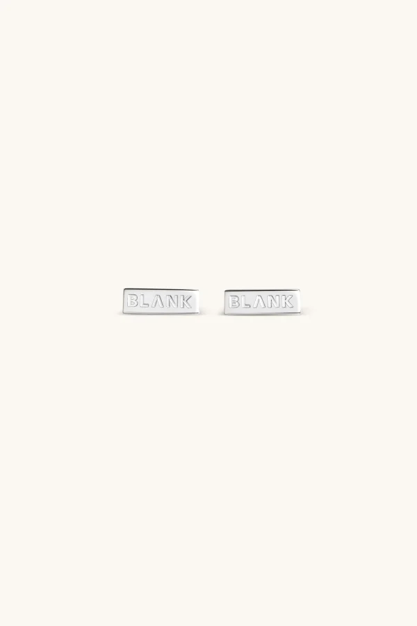 925 Sterling Silver | Jewellery-BLANK SPACE. LOGO STUD EARRINGS