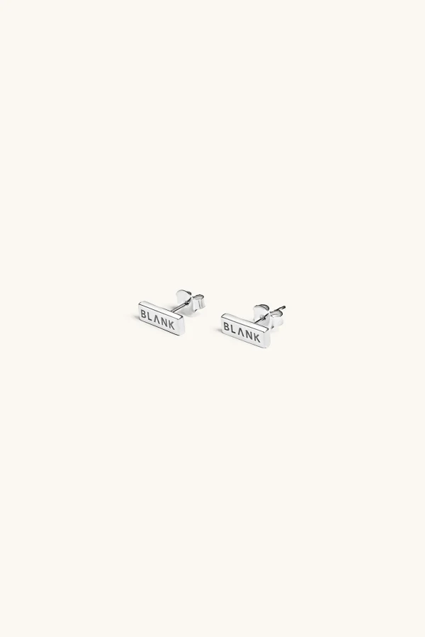925 Sterling Silver | Jewellery-BLANK SPACE. LOGO STUD EARRINGS