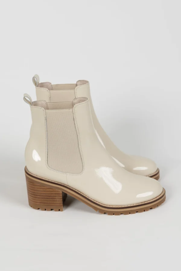 Footwear-MOLLINI BISCOTI BOOT CREAM PATENT LEATHER
