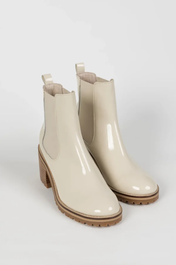Footwear-MOLLINI BISCOTI BOOT CREAM PATENT LEATHER