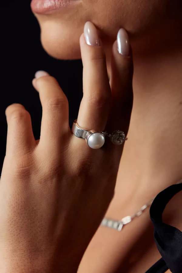 Freshwater Pearls | 925 Sterling Silver-BLANK SPACE. PRETTY PEARL RING