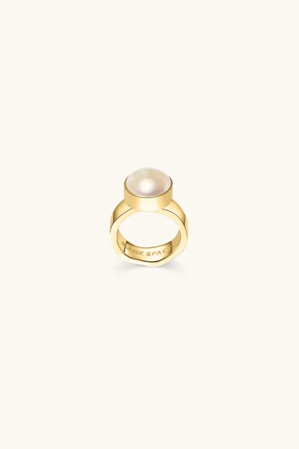 Freshwater Pearls | 18Kt Gold Plated-BLANK SPACE. PRETTY PEARL RING 18KT GOLD