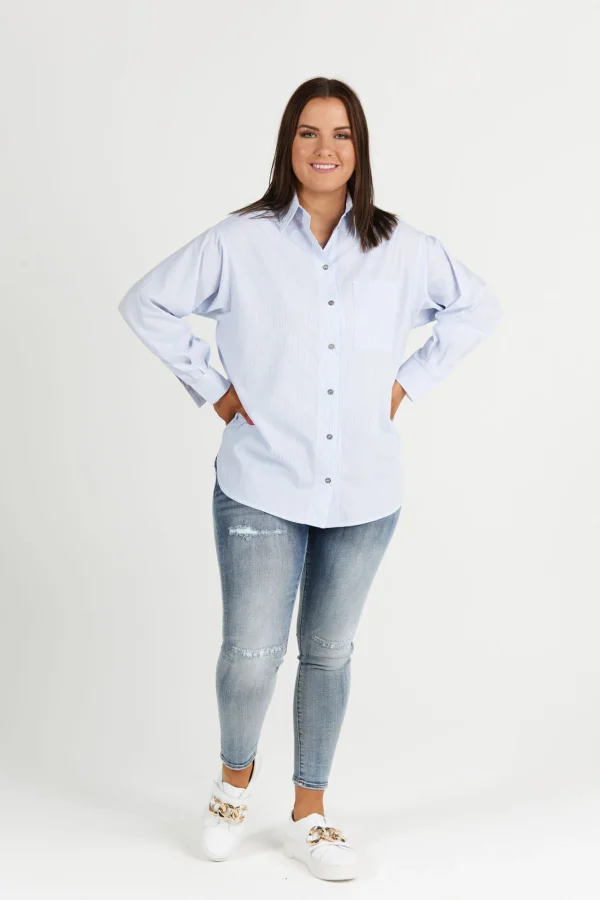 Shirts & Tops-RICOCHET ANCHOR SHIRT - SKY STRIPE