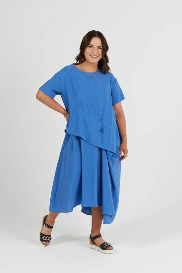 Dresses-RICOCHET ATKINE DRESS - CORNFLOUR BLUE