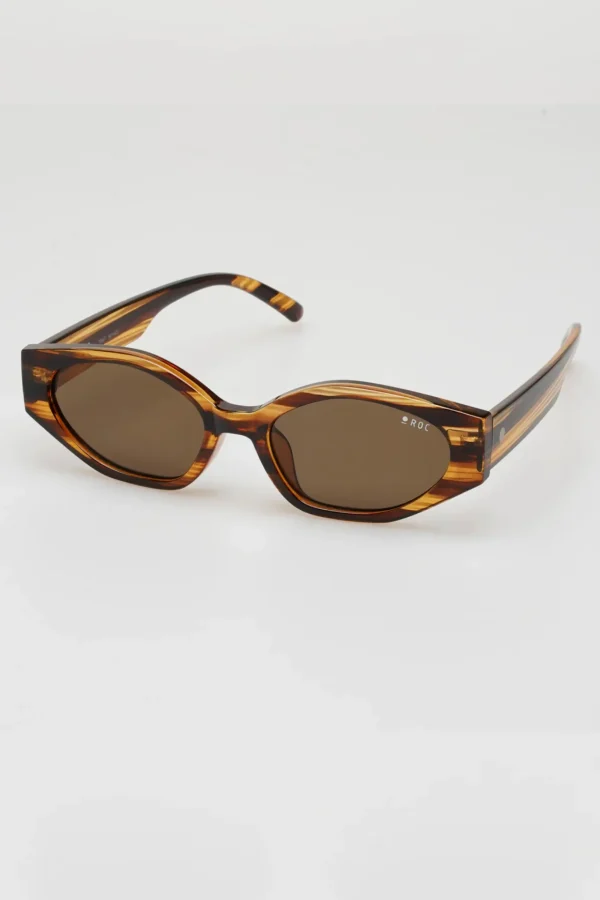 Sunglasses-ROC EYEWEAR TRAIT SUNGLASSES - BROWN STRIPE