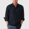 Shirts-RODD & GUNN CABLE BAY LS SHIRT MIDNIGHT