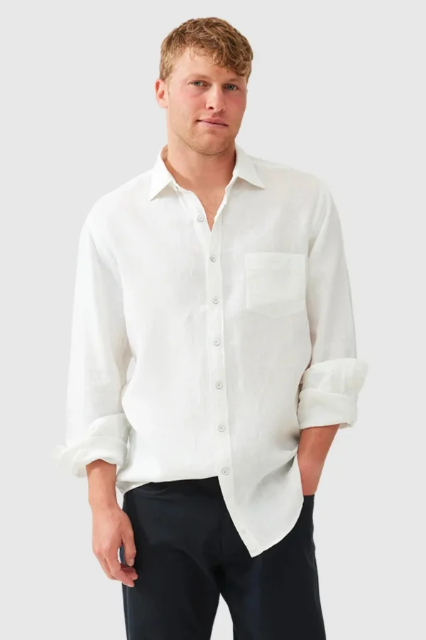 Shirts-RODD & GUNN CABLE BAY LS SHIRT SNOW