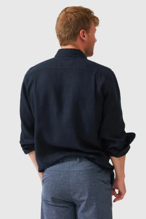 Shirts-RODD & GUNN CABLE BAY LS SHIRT MIDNIGHT