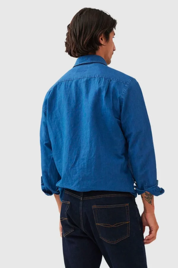 Shirts-RODD & GUNN CLIFTON LS SPORTS FIT SHIRT MID BLUE