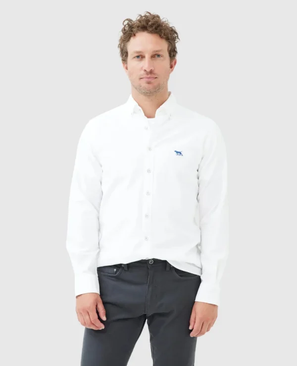 Shirts-RODD & GUNN OXFORD LS SPORTS FIT SHIRT SNOW
