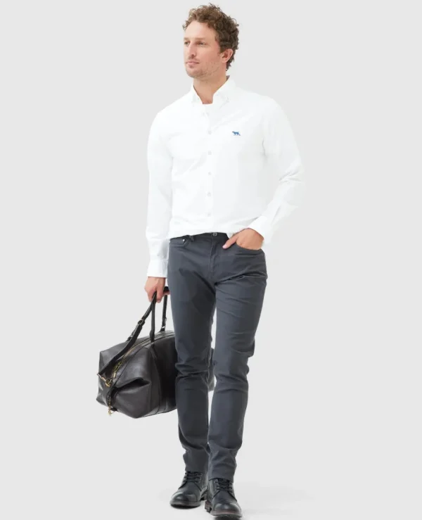 Shirts-RODD & GUNN OXFORD LS SPORTS FIT SHIRT SNOW