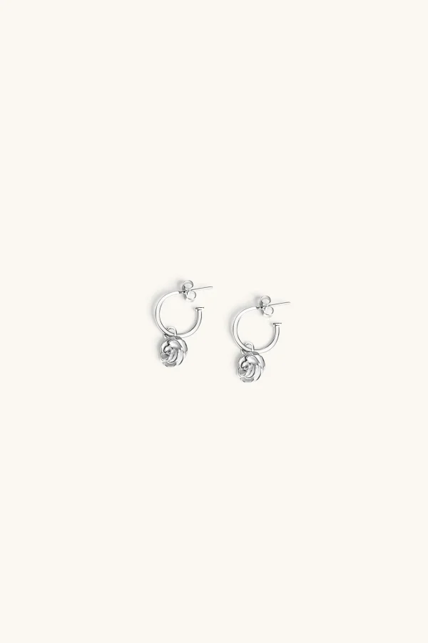 925 Sterling Silver | Jewellery-BLANK SPACE. ROSE HOOP EARRINGS