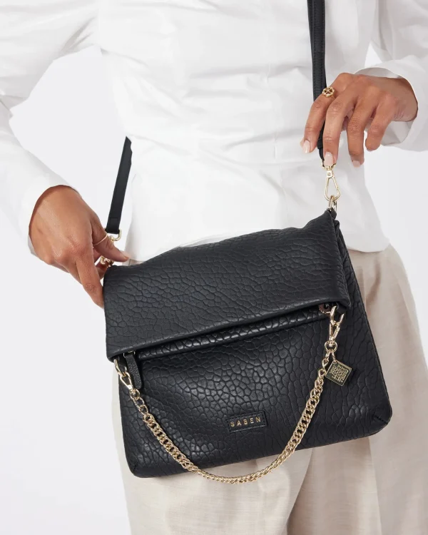 Bags & Wallets-SABEN DARIA SHOULDER BAG BLACK BUBBLE