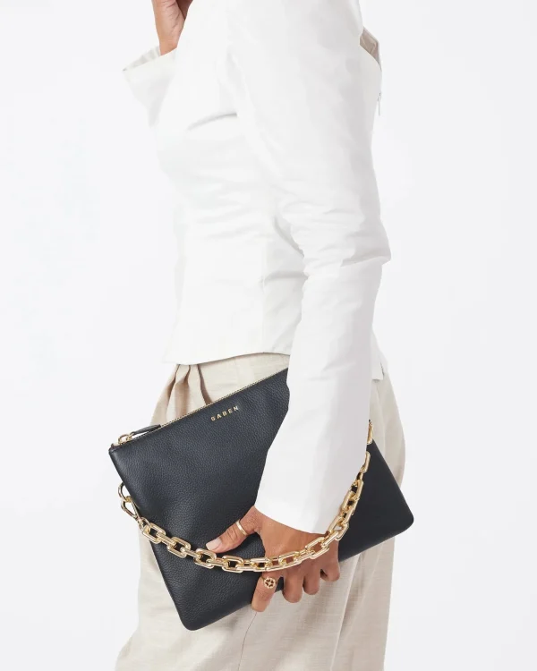 Bags & Wallets-SABEN MATILDA CROSSBODY BAG BLACK + CHUNKY CHAIN