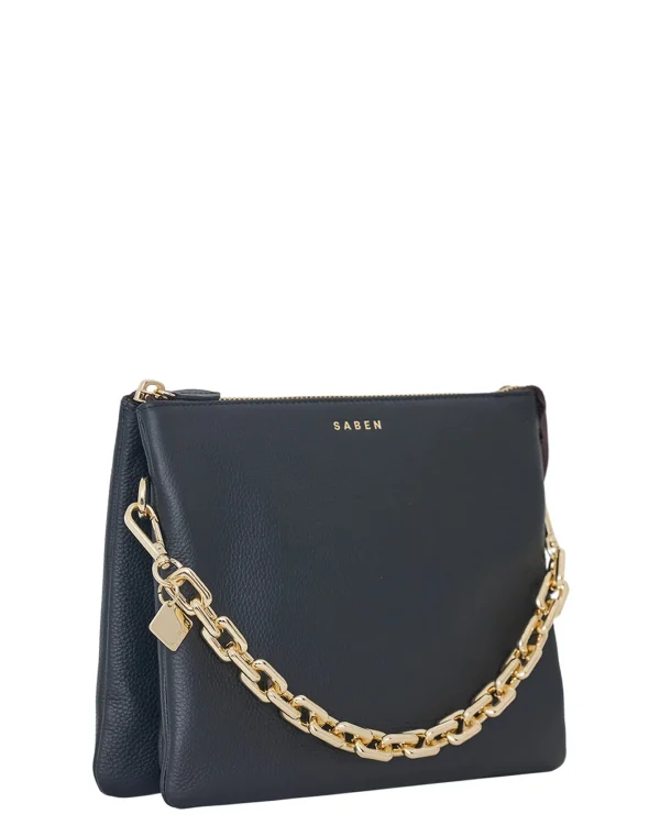Bags & Wallets-SABEN MATILDA CROSSBODY BAG BLACK + CHUNKY CHAIN