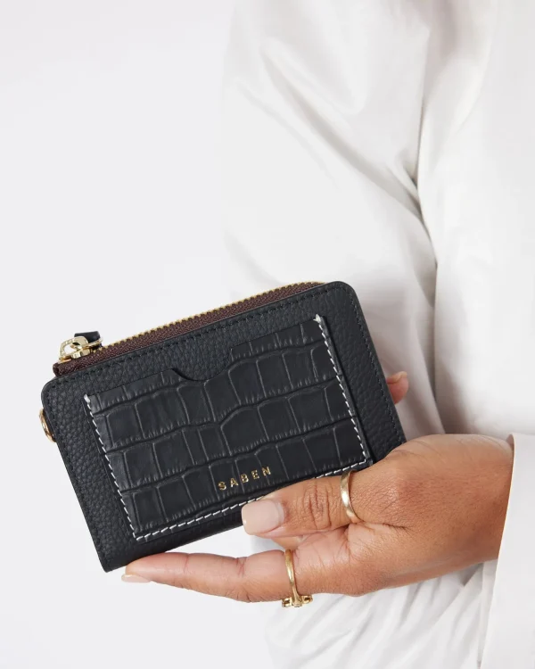 Bags & Wallets-SABEN WEDNESDAY WALLET BLACK CROC