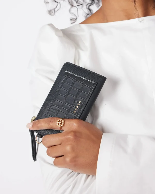 Bags & Wallets-SABEN WEDNESDAY WALLET BLACK CROC