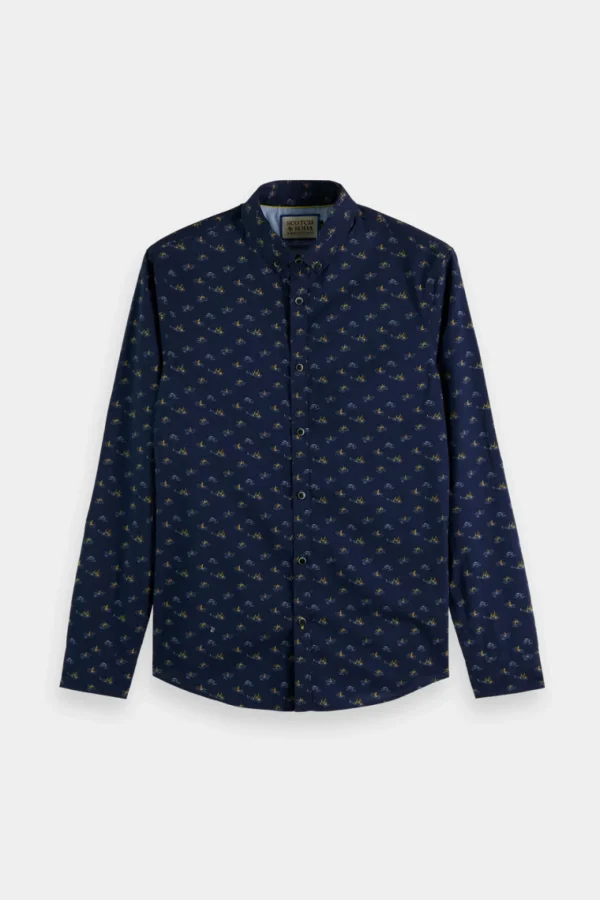 Shirts-SCOTCH & SODA DITSY SAILBOAT SHIRT NAVY