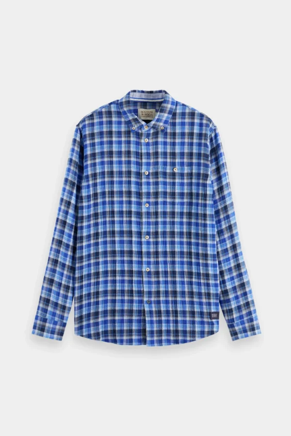 Shirts-SCOTCH & SODA DOUBLE FACE SHIRT BLUE CHECK