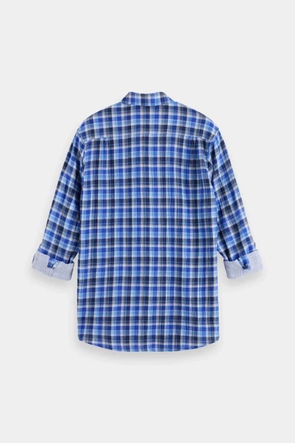Shirts-SCOTCH & SODA DOUBLE FACE SHIRT BLUE CHECK
