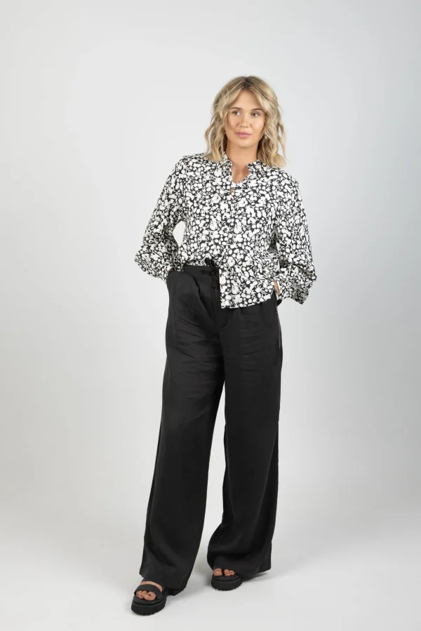 Pants-SCOTCH & SODA ELENI PIPING PANT EVENING BLACK