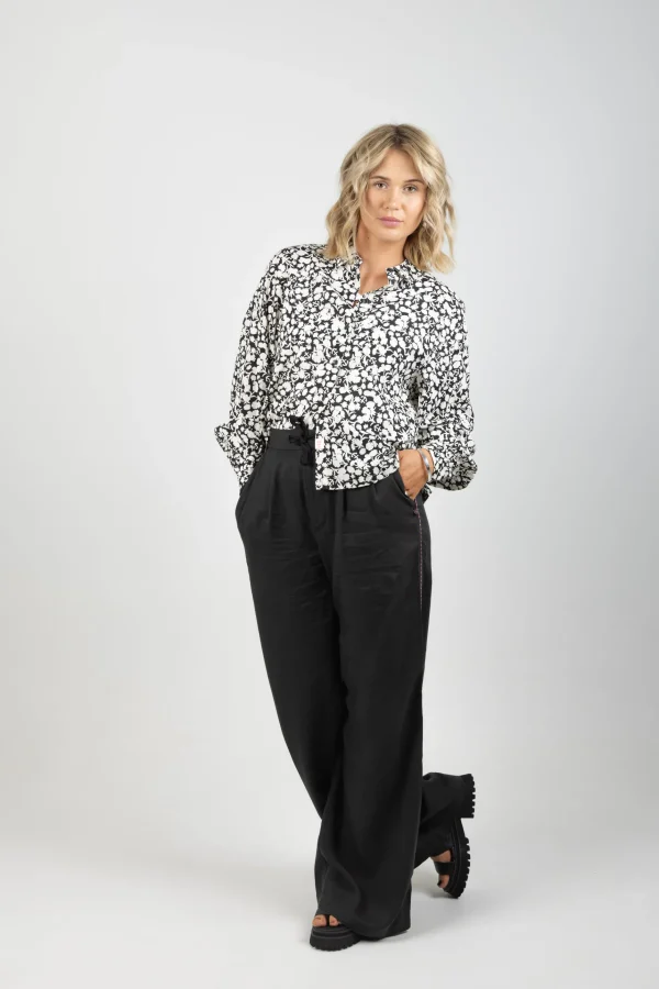 Pants-SCOTCH & SODA ELENI PIPING PANT EVENING BLACK