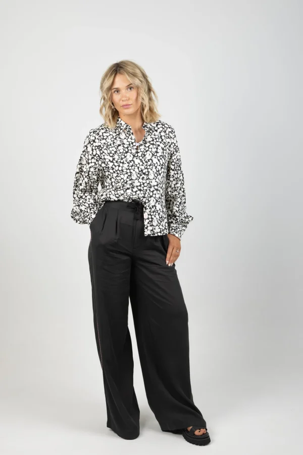Pants-SCOTCH & SODA ELENI PIPING PANT EVENING BLACK