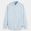 Shirts-SCOTCH & SODA ESSENTIAL LINEN SHIRT DRESS BLUE