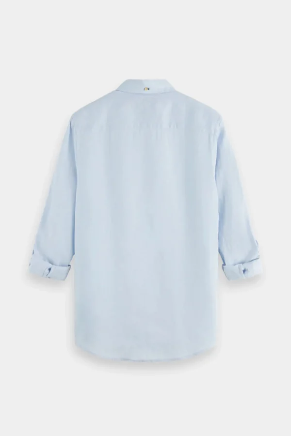 Shirts-SCOTCH & SODA ESSENTIAL LINEN SHIRT DRESS BLUE